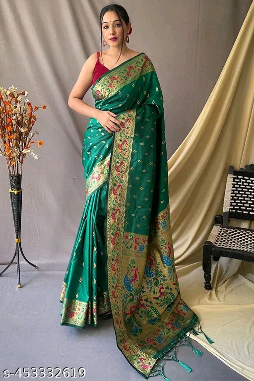 Green Paithani Saree - Image 2
